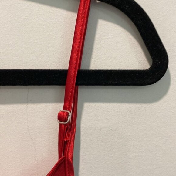 Satin RED Cowl Neck Slip Midi Dress - Picture 5 of 8